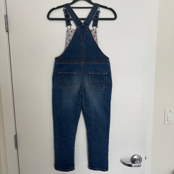 Mini Boden Girls 7-8Y Denim Overalls Medium Wash Stretch Pockets - Picture 2 of 10